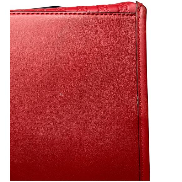 Gucci Guccissima Red Leather Tote Bag Shoulder Satchel Authentic Made In Italy - Picture 15 of 16
